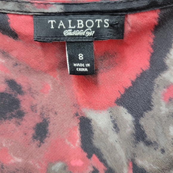 Talbots Women's V-neck Floral Sleeveless Silk Top Blouse 8 Excellent Condition - Picture 8 of 9